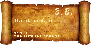 Blahut Baján névjegykártya